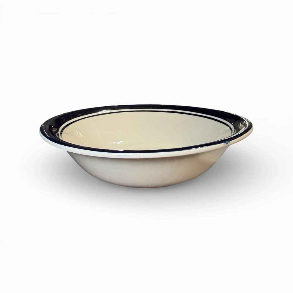 Vintage‎ Home Today's Home Enamelware Bowl with Blue Rim